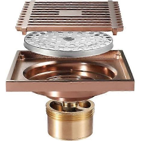 Siphon de douche en laiton, siphon de sol déodorant, siphon de sol de toilette or rose (1/5)