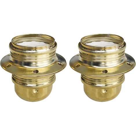 Douille Acier Laitonné + Bague E27 Bronze (Lot de 2) (1/4)