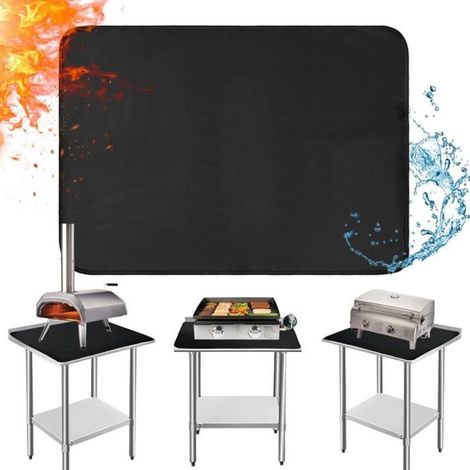 Tapis ignifuge barbecue - Résistant à la chaleur - Dimensions 100x80 cm - Noir - Protection terrasse et patio (1/5)