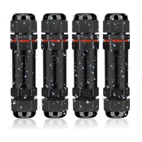 Raccord Électrique Étanches IP68, Connecteur de Câble Électrique Boîte de Derivation Étanche Éxterieur 3 Fils, Domino Etanche Boîte de Jonction pour Câble Ø 3 à 12 mm (4 Pcs) (1/5)