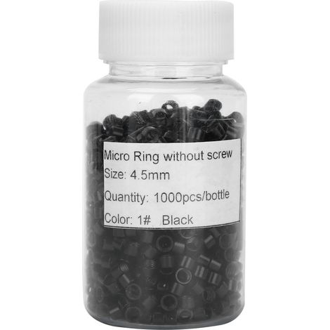 1000pcs Anneaux Micro Liaisons Aluminium Outil Extension Cheveux Vis Noirs (1/5)