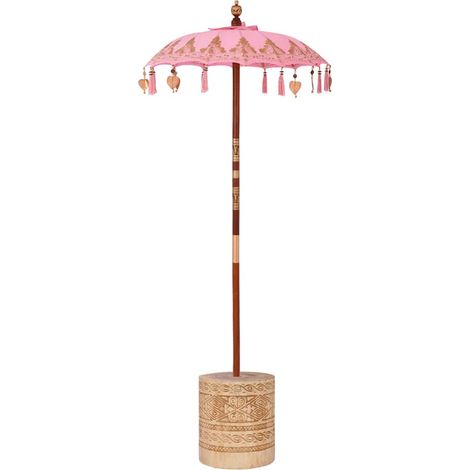 Balinesischer Sonnenschirm mit Sockel Rosa 95 x 95 x 260 cm vidaXL (1/5)