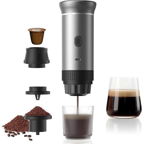Portable expresso café machine 3 en 1 sans fil et électrique compatible avec Capsules et poudre pour maison et voyage (1/5)