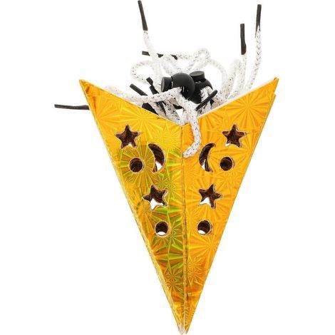 Lot de 5 abat-jour en papier brillant de 30 cm en forme d'étoile, pentagramme, décoration suspendue pour plafond, fête, maison, mariage, Noël-Golden (1/3)