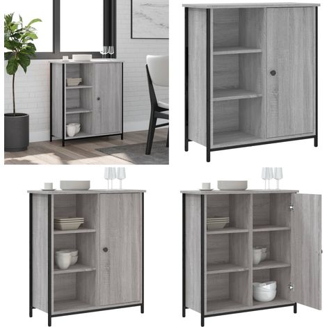 Sideboard Grau Sonoma 70x30x80 cm Holzwerkstoff - Schreibtisch - Wohnzimmermöbel - Sideboard - Grau Sideboard - Holz Sideboard - Home & Living (1/5)