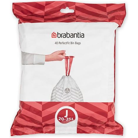 Brabantia Perfectfit Bags Size J 20-25 Litre 40 Bag Dispenser Pack