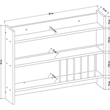 Estantería, librería, estante de pared Shelf Blanco (1/4)