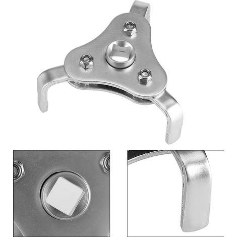Verstellbarer, beidseitig abnehmbarer Ölfilterschlüssel für Pkw und Lkw, 3-Backen-Reparaturwerkzeug, Aus- und Einbau. (1/5)