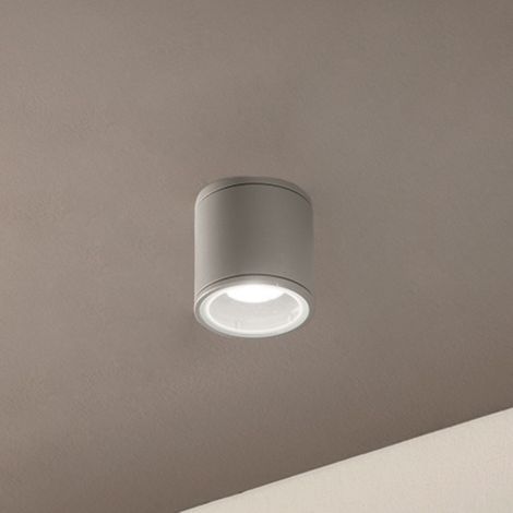 Plafoniera per esterni JUBO in alluminio Silver con diffusore in vetro D9 cm (1/3)