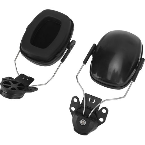 Protection auditive amovible pour casque de chantier, réduction du bruit, idéale pour les chantiers de construction, d'exploitation forestière, de coupe et de ponçage.