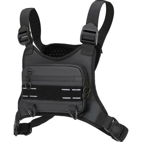 1 Sac Poitrine Nylon Réfléchissant Résistant Eau Ajustable Course Moto Voyage (1/5)