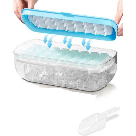 Moule À Glaces - Avec Couvercle Et Bouton De Démoulage - En Plastique Abs Et Pp Sans Bpa - 28 X 13 X 9,5 Cm - 1 Pièce (1/5)