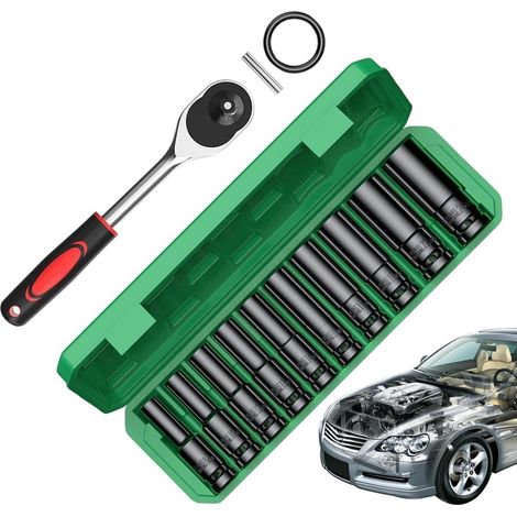 De Douilles Métriques Outil Métrique Portable En Mallette De Douilles À Cliquet Pour Voiture Auto Réparation Garage Atelier Maison Boulon Écrou Électronique Technologie Outils À (1/5)