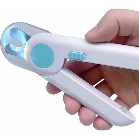 Tagliaunghie professionale per cani e gatti, con luci LED e protezione antispruzzo, per animali di piccola e media taglia (blu) (1/5)