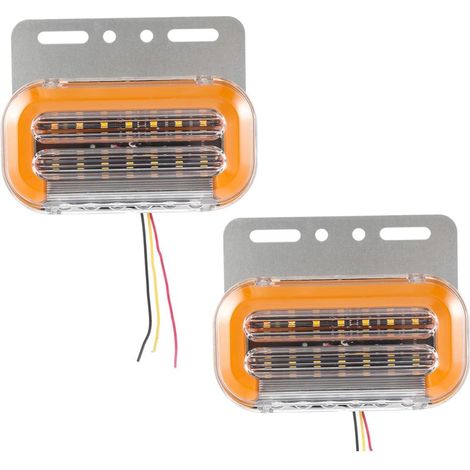 Pcs Feux Latéraux LED pour Voiture et Caravane 24v Couleur Jaune (1/5)