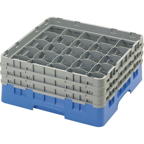Casiers de lavage - haut max 17.4 cm - 50 x 50 x 22.5 cm - Bleu - Lot de 3 - Cambro
