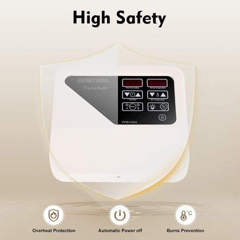 Contrôleur de sauna 3-9 kW - 220 V-240 V - Contrôleur numérique externe - Affichage numérique - Protection contre les fuites et fonction mémoire - Convient pour saunas privés, spas, centres de (1/5)