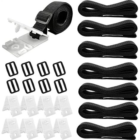 Sangle de bâche de piscine pour enrouleur, 8 pièces, accessoire de fixation de sangle de serrage de bâche de piscine adapté aux piscines et parasols (1/5)