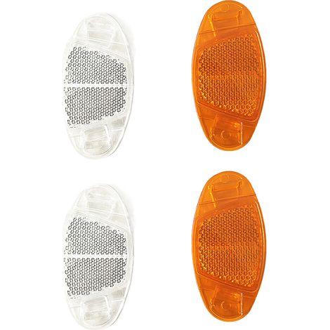 Reflecteur Rayon Vélo - Réfléchissant 360° - Pour Vélo Route Trekking et Enfant - Lot de 4 - Couleurs Transparent et Orange (1/5)