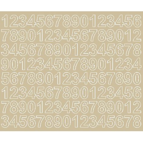 Adesivi numerici autoadesivi da 2 cm, beige lucidi (1/2)