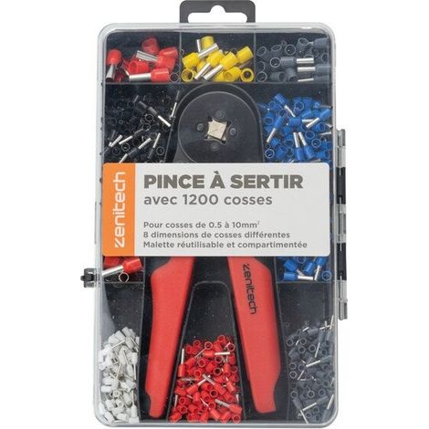 Packung mit 1200 Klemmen inklusive Crimpzange, ZENITECH ZENITECH