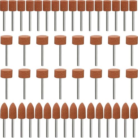 48-teiliges Korund-Schleifset für Dremel mit 1/8"-Schaft zum Schleifen, Polieren und Entgraten von Edelsteinen, Glas, Metall und Holz (1/5)