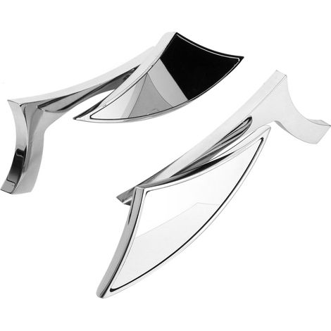 2 rétroviseurs de moto, filetage 8 mm et 10 mm, chromés, pour guidon. (1/5)