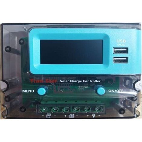 Controller Regolatore 30A 40A 60A Carica Batteria pannello Solare 12V/24V PWM 2 USB 60 (1/2)