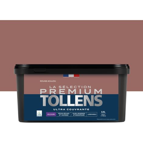 Tollens - Peinture intérieure couleurs - La Sélection Premium Velours - Ultra Couvrante - Rouge Acajou 2,5 L - 30m²