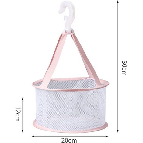 Panier à pinceaux de maquillage en forme d'œuf, panier de rangement suspendu pour éponges et outils de maquillage, rose 20 cm (1/5)