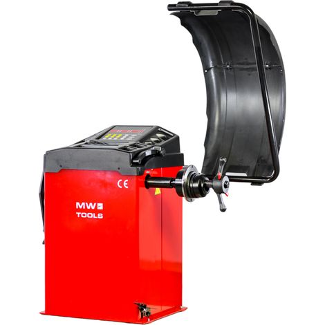 Mw Tools – Équilibreuse de roues automatique 24 pouces jusqu'à 65 kg – 5 modes d'équilibrage – Affichage LED – BB205
