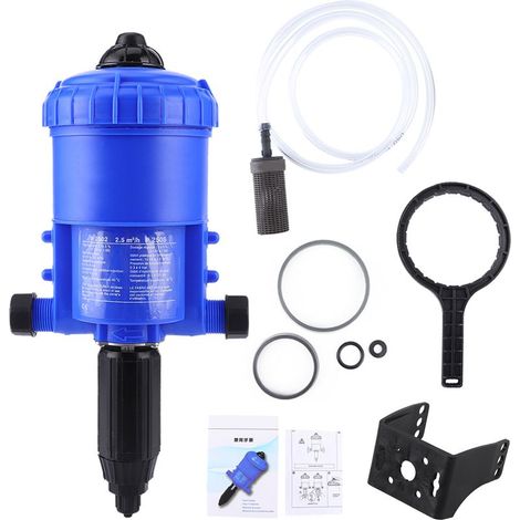 Injecteur d'engrais réglable de 0.2% à 2%, dispositif de dosage automatique Injecteur d'irrigation Distributeur de doseur de liquide chimique Injecteur de Dosatron alimenté par une pompe de dosage,A (1/5)