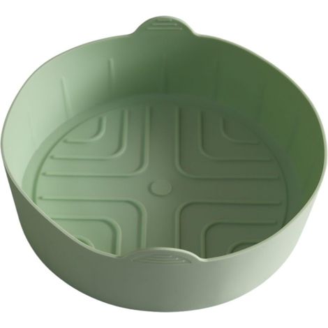 Moule rond Air Fryer 19 x 7 cm, silicone de qualité alimentaire, résistant aux hautes températures et passe au lave-vaisselle, flexible et facile à nettoyer, vert