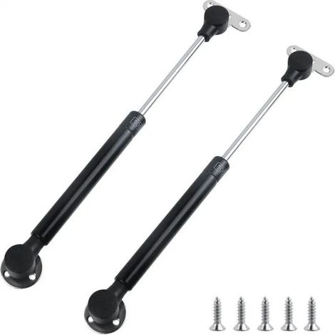 Ressorts à gaz hydrauliques 100 N, noirs, lot de 2, pour boîtier de pression (1/4)