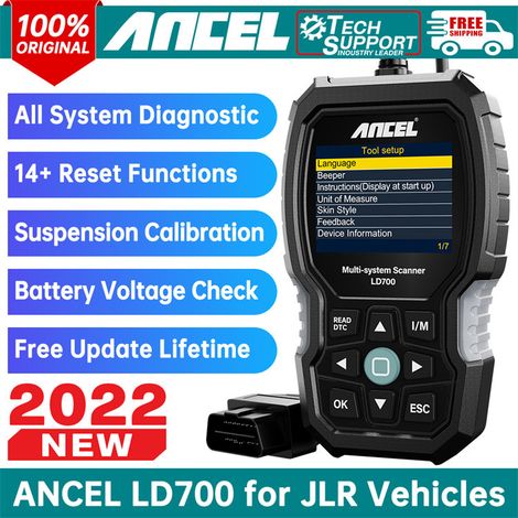 Scanner automobile ANCEL LD700 OBD2 spécial Jaguar Land Rover – Diagnostic tous systèmes, 14+ fonctions réinitialisation, calibration suspension, enregistrement batterie, réinitialisation huile (1/5)