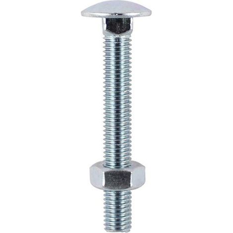 TIMco M12 x 180mm Carriage Bolt With Hex Nut - Zinc Qty 10