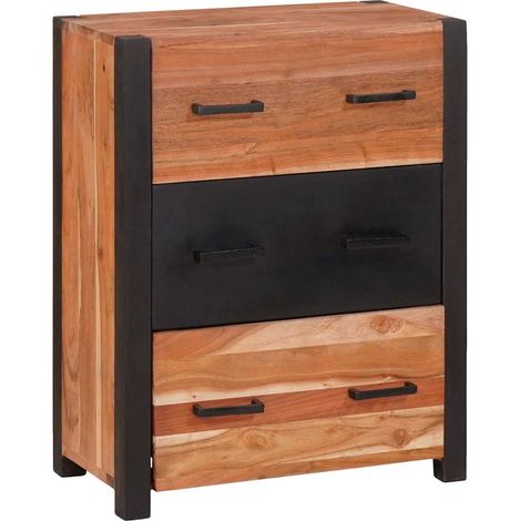 Maison Exclusive - Credenza 3 pcs Marrone 55 x 30 x 75 cm Legno di Acacia Massello