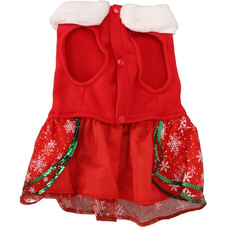 Weihnachtskleid für Haustiere, innovativer Paillettenrock mit Schleife, für kleine Hunde und Katzen XL