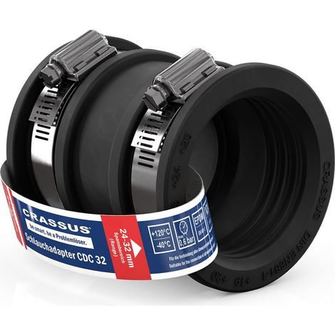 CR Schlauchadapter Typ 1 CDC 032 (24-32mm), bis 0,6 bar, EPDM / V2A