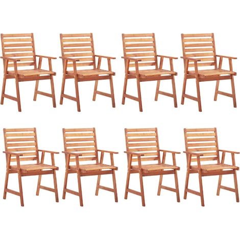Maison Exclusive - Garten-Essstühle 8 Stk. mit Kissen Massivholz