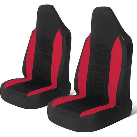 Set di coprisedili, protezioni per sedili auto, interni veicolo, vestibilità universale, sedili anteriori, rosso (1/5)