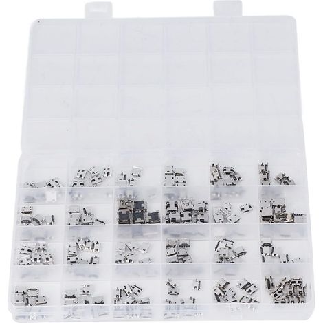 Lot de 240 Prises Micro USB, 24 Types de connecteurs Jack en Acier Inoxydable pour téléphone et Ordinateur (1/5)