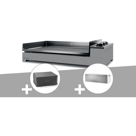 Plancha gaz Premium 75 acier avec housse et couvercle pour plancha - Forge Adour
