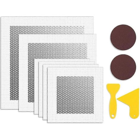 Kit de réparation pour cloisons sèches, 6 pièces, patch métallique pour trous de 10/15/20 cm, adhésif longue durée (1/5)