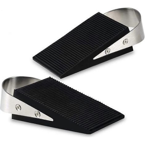 Heavy-duty Door Rubber Plug Anti-skid Wedge-shaped Door Block and Stainless Steel Handle (1/5)