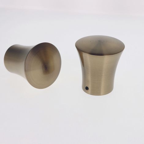 Lot de 2 Embouts Pommeau Lisse pour tringles à rideaux de Diam. 28mm en Bronze - BOULET