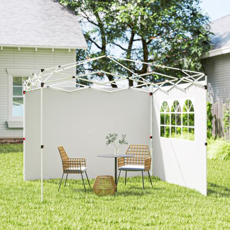 Parois latérales avec fenêtre lot de 2 tissu oxford blanc pour pavillon pour tonnelle panneaux 3 x 3 m design moderne