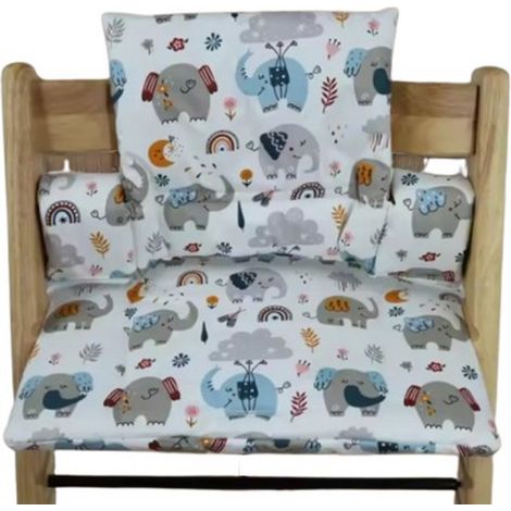 Réducteur de siège éléphant - ensemble coussin éléphant - réducteur de siège pour Stokke Tripp Trapp - réducteur de chaise haute - coussin de chaise (1/2)