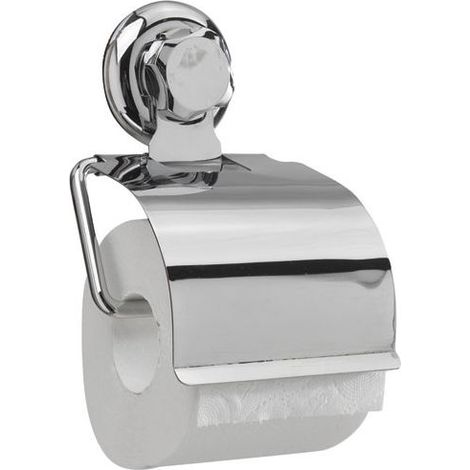 COMPACTOR Porte-Papier Toilette Ventouse Métal Chromé Support WC Salle de Bain Design Moderne Fixation Facile (1/5)