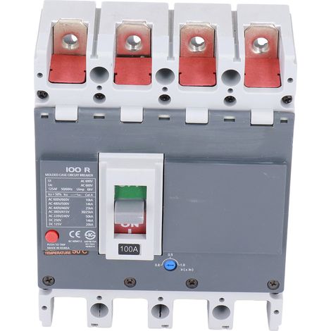 Disjoncteur 4P, protégé par batterie, disjoncteur à boîtier moulé (MCCB), protection de circuit 100A. (1/5)